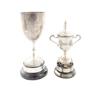 Lot TWO SILVER TROPHIES ON STANDS