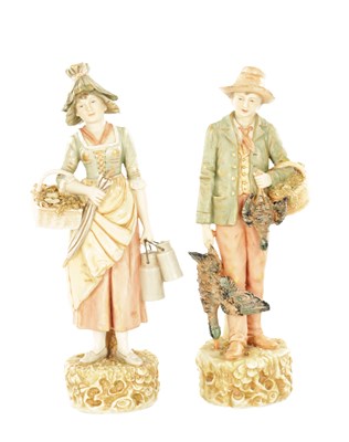 Lot A PAIR OF 20TH CENTURY ROYAL DUX PORCELAIN FIGURES