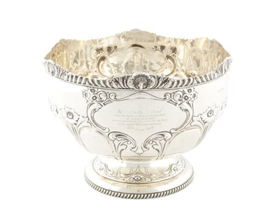 Lot A LARGE EDWARDIAN SILVER ROSE BOWL