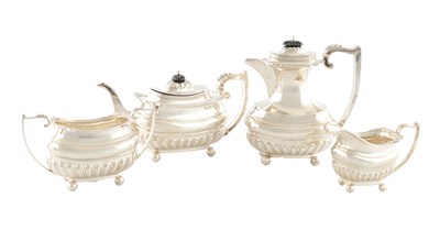 Lot A GOOD QUALITY GEORGE VI SILVER FOUR PIECE SILVER TEA SERVICE