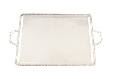 Lot A 20TH CENTURY CONTINENTAL SILVER TWIN-HANDLED TRAY