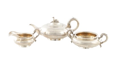 Lot A GEORGE IV SILVER THREE PIECE TEA SET