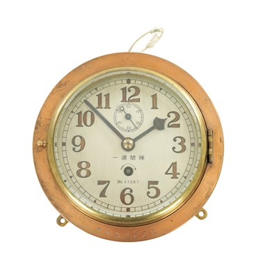 Lot A JAPANESE 1ST WORLD WAR 8-DAY BULK HEAD CLOCK