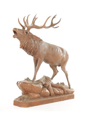 Lot A FINELY CARVED BLACK FOREST SCULPTURE