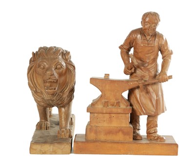 Lot TWO LATE 20TH CENTURY CARVINGS