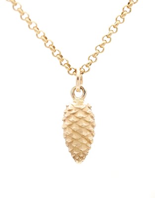 Lot A 9CT GOLD ‘ISLES OF SCILLY’ PINECONE PENDANT NECKLACE