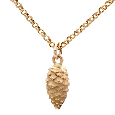 Lot A 9CT GOLD ‘ISLES OF SCILLY’ PINECONE PENDANT NECKLACE