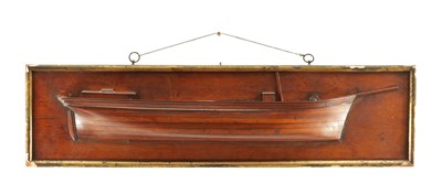 Lot A GOOD 19TH CENTURY MAHOGANY HALF-HULL SHIPS MODEL