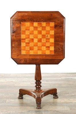 Lot A 19TH CENTURY IRISH KILKENNY MARQUETRY ARBUTUS WOOD GAMES TABLE