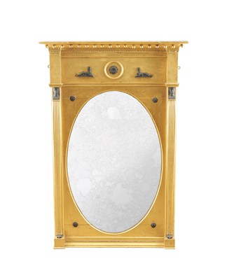 Lot A REGENCY EGYPTIAN REVIVAL GILT GESSO PIER MIRROR