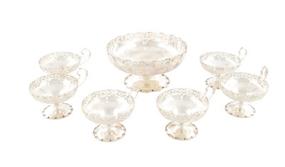 Lot A MID 20TH CENTURY SILVER DESSERT SERVICE