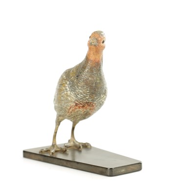 Lot ATT. FRANZ BERGMAN. A 20TH CENTURY COLD PAINTED BRONZE OF A GROUSE