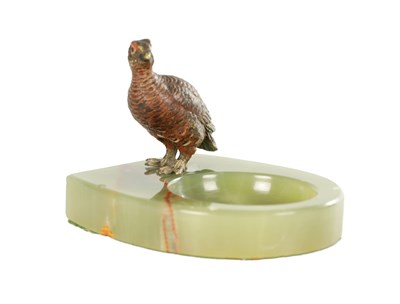 Lot ATT. FRANZ BERGMAN. A 20TH CENTURY AUSTRIAN COLD PAINTED BRONZE AND ONYX DESK TIDY