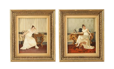 Lot VITTORIO REGGIANINI, ITALIAN (1858-1938). A PAIR OF OILS ON CANVAS