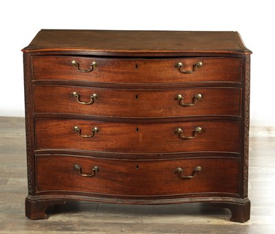 Lot A GOOD GEORGE III MAHOGANY CHEST OF DRAWERS IN THE MANER OF THOMAS CHIPPENDALE
