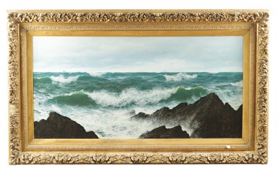 Lot DAVID JAMES (BRITISH 1881 - 1892). A 19TH CENTURY OIL ON CANVAS SEASCAPE