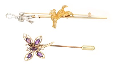 Lot TWO VINTAGE 9CT GOLD BROOCHES