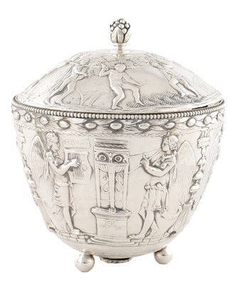 Lot A 19TH CENTURY SILVER PLATED NEO-CLASSICAL BOWL IN THE MANNER OF E.F. CALDWELL & CO.