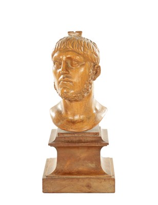 Lot A LATE 19TH CENTURY CARVED FRUITWOOD BUST