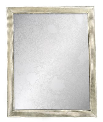 Lot A LARGE VICTORIAN SILVER FRAMED DRESSING MIRROR