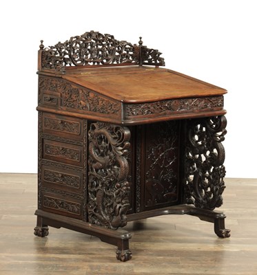 Lot A 19TH CENTURY CHINESE HARDWOOD DAVENPORT