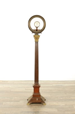 Lot A RARE ENGLISH REGENCY FLOOR STANDING PILLAR CLOCK/BAROMETER