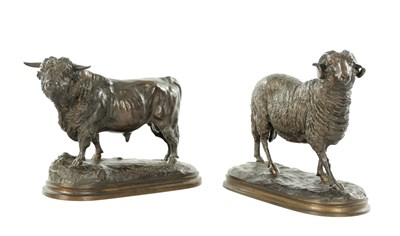 Lot ISIDORE BONHEUR (BELDIUM, 1827-1901) A PAIR OF 19TH CENTURY PATINATED BRONZE SCULPTURES