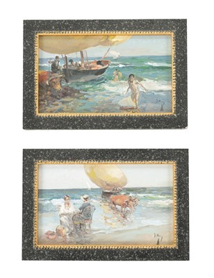 Lot JOSE LUIS CHECA GALINDO (SPANISH, b.1950) A PAIR OF OILS ON BOARD