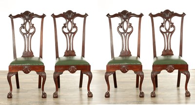 Lot A SET OF FOUR 19TH CENTURY MAHOGANY DINING CHAIRS POSSIBLY AMERICAN