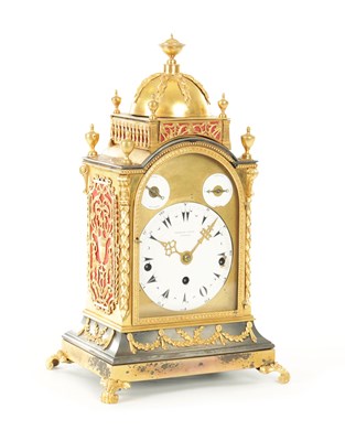 Lot GEORGE PRIOR, LONDON. A SMALL AND FINE GEORGE III ORMOLU CASED MUSICAL BRACKET CLOCK