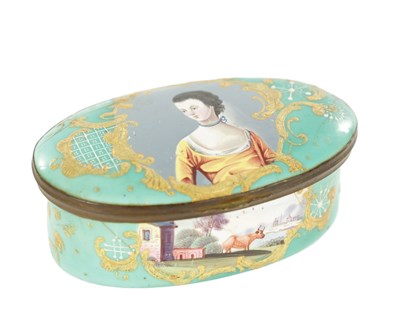 Lot AN 18TH CENTURY OVAL ENAMEL PATCH BOX