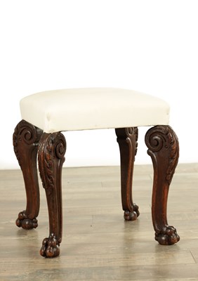 Lot A REGENCY OAK UPHOLSTERED STOOL