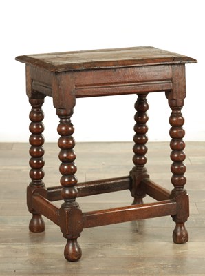 Lot A 17TH CENTURY STYLE OAK JOINT STOOL