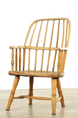 Lot AN 18TH CENTURY WELSH ASH AND ELM CHILDS STICK BACK CHAIR