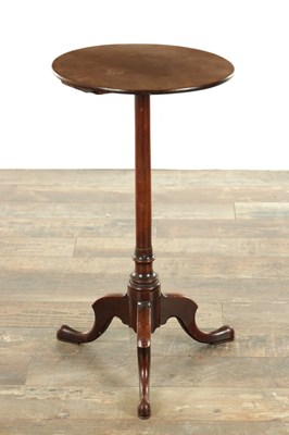 Lot A GEORGE III MAHOGANY CANDLE STAND