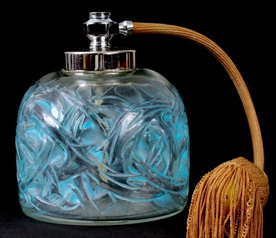 Lot 6 - R. LALIQUE, EPINES BLUE STAINED ATOMISER...
