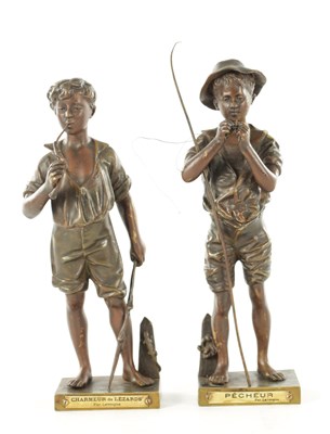 Lot ADOLPHE JEAN LAVERGNE (1863-1892). A PAIR OF 19TH CENTURY FIGURAL BRONZES