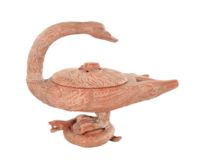 Lot AN ANUSUAL ITALIAN ROUGE MARBLE OIL LAMP