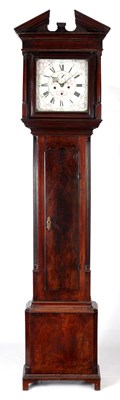 Lot 603 - A GEORGE III MAHOGANY LONGCASE CLOCK WITH RARE...