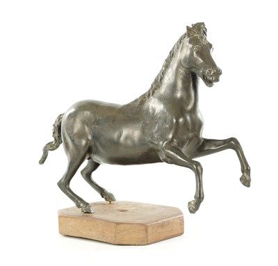 Lot A 19TH CENTURY BRONZE SCULPTURE OF A REARING HORSE