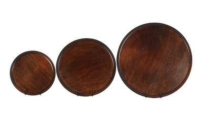 Lot A COLLECTION OF THREE GEORGE III MAHOGANY TRAYS