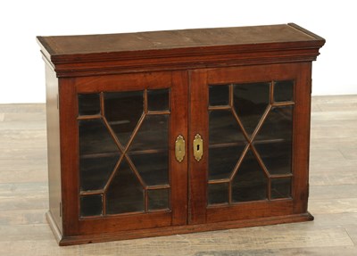 Lot A GEORGE II MAHOGANY HANGING DISPLAY CABINET