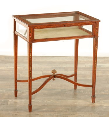 Lot A 19TH CENTURY PAINTED SATINWOOD BIJOUTERIE TABLE