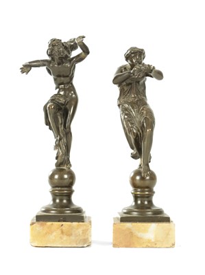 Lot A PAIR OF 19TH CENTURY BRONZE FIGURES