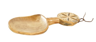 Lot A 19TH CENTURY WELSH BUTTER SCOOP