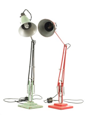 Lot A MID 20TH CENTURY PAIR OF PAINTED METAL ANGLEPOISE LAMPS