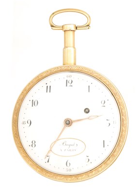 Lot BREGUET, A PARIS. AN EARLY 19TH CENTURY 18CT ROSE GOLD QUARTER REPEATING POCKET WATCH