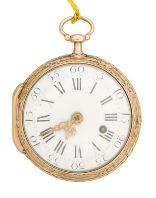 Lot ROMILLY, A PARIS. A LATE 18TH CENTURY 18CT ROSE GOLD VERGE POCKET WATCH
