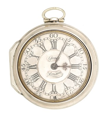 Lot WILLIAM GRANT, LONDON. AN 18TH CENTURY SILVER PAIR CASED VERGE POCKET WATCH