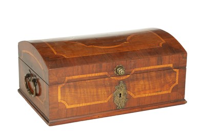 Lot A LATE 19TH CENTURY CONTINENTAL MARQUETRY INLAID WALNUT CASKET